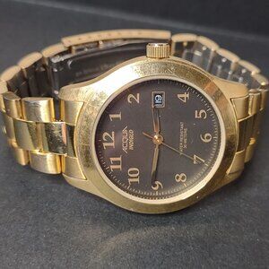 7 Inch Gold Tone Acqua Indiglo Watch